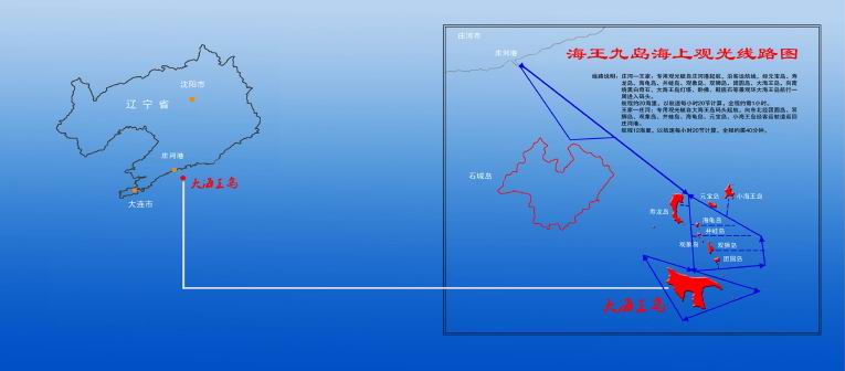 海王九岛景点交通示意图